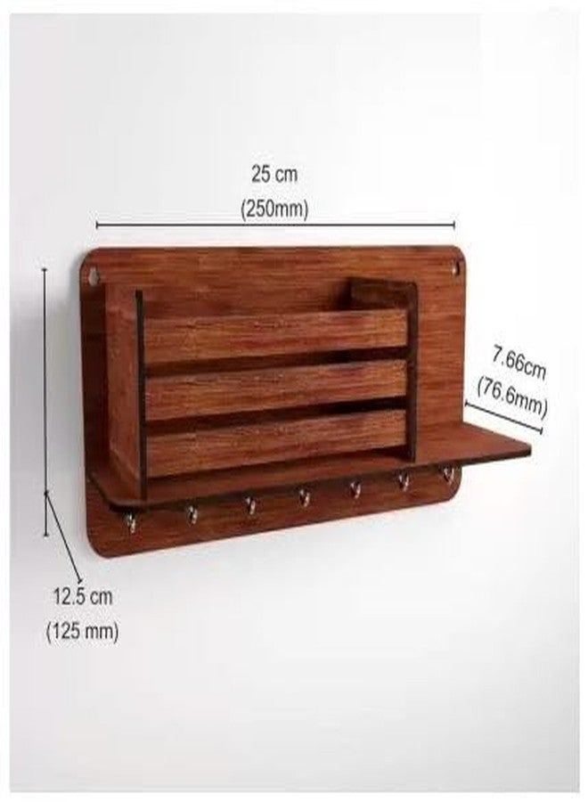 HomeEcho Wall Mounted Key Holder Organizer, Kitchen Cabinet Door Hanging Key Rack with Hooks and Key Rings, Brown (Wallnut) - Image 4